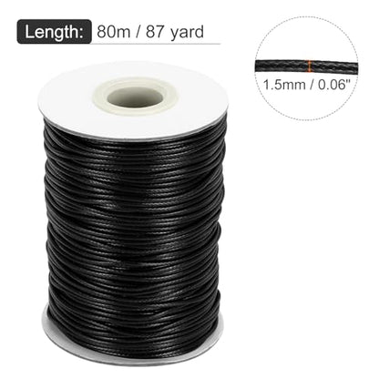 Waxed Cord 1.5mm Waxed Thread 87 Yard Wax String Leather Cord for Bracelet Making