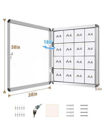 38"x38" Enclosed Bulletin Board