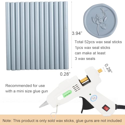 52pcs Dusty Blue Sealing Wax Sticks