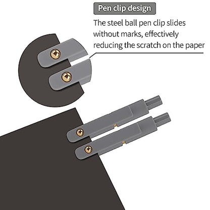 Gel Pens Set 12 Pcs 0.5mm Retractable Quick Dry Black Ink Pens (12 Count)