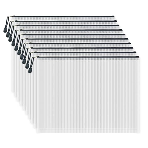 10 Pcs Zipper File Bags (10 Count)