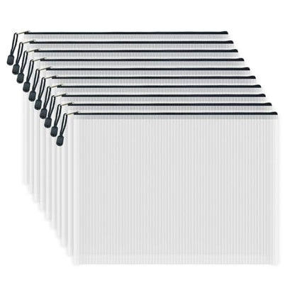 10 Pcs Zipper File Bags (10 Count)