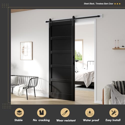 36x96 inch Black Barn Door
