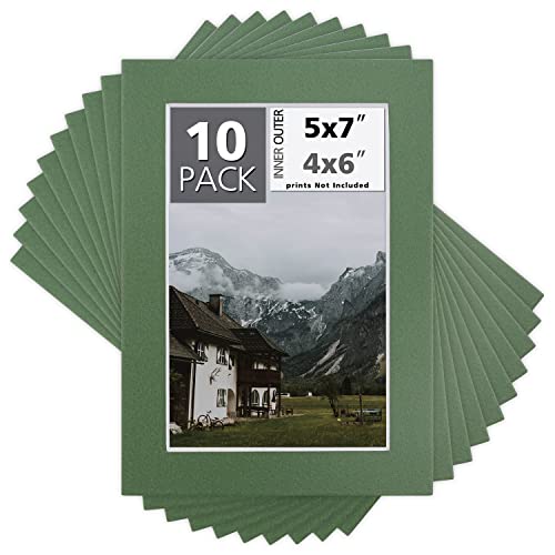 Mat Board Center 10 Pack 5x7 Photo Mats for 4x6 Picture