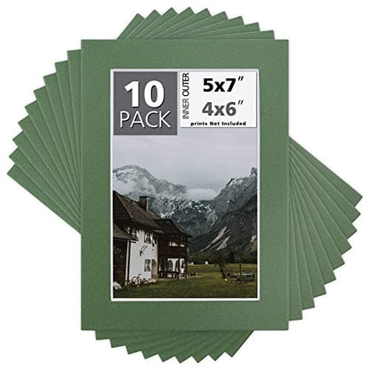 Mat Board Center 10 Pack 5x7 Photo Mats for 4x6 Picture