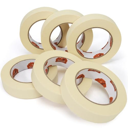 General Purpose Masking Tape Beige White 1" x 60Yards x 6Rolls (6 Count)