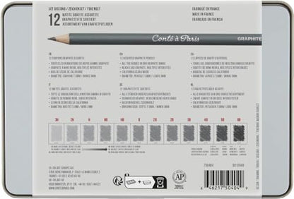 12 Count Assorted Graphite Pencil Drawing Set