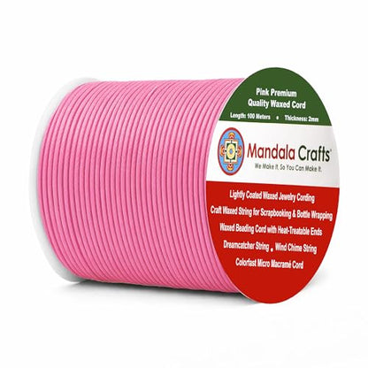 2mm Pink Waxed Cord (327 Foot)