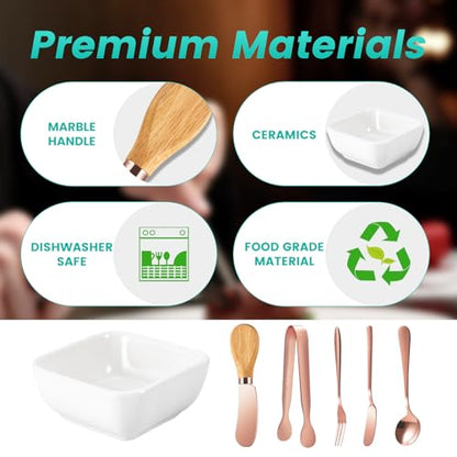 Charcuterie Board Accessories with 3 Oz Ceramic Dip Bowls (61 Count)
