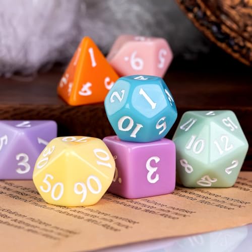 DND Dice Set D&D Polyhedral Dice with Leather Dice Bag (7 Count)