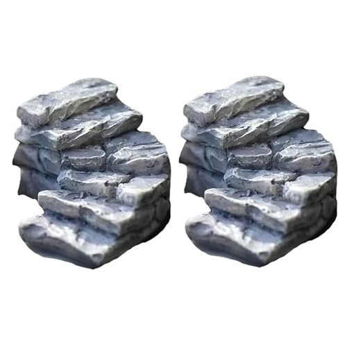2 Pcs Curved Stone Steps Miniature Fairy Garden Accessories (2 Count)