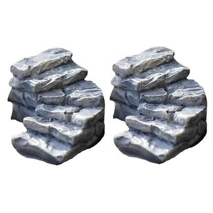 2 Pcs Curved Stone Steps Miniature Fairy Garden Accessories (2 Count)