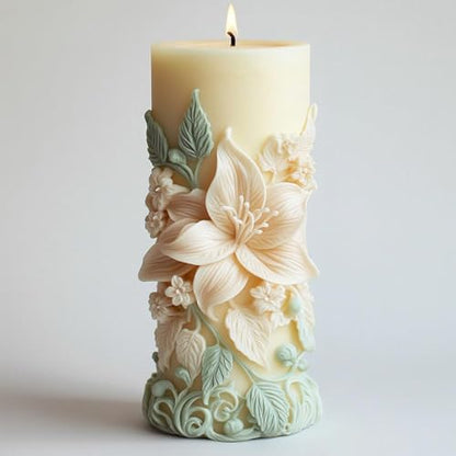 Elegant Lily Embossed Candle Molds for Candle Making