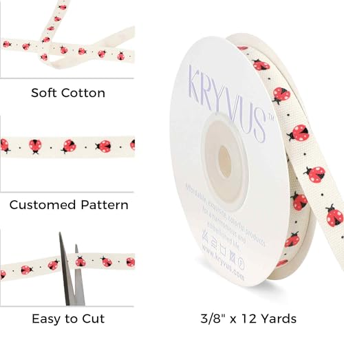 Ladybug Cotton Ribbon 3 (36 Foot)