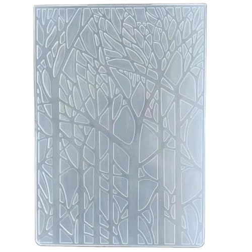 Merry Christmas Forest Tree Plastic Embossing Folders for Card Making Scrapbooking and Other Paper Crafts