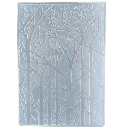 Merry Christmas Forest Tree Plastic Embossing Folders for Card Making Scrapbooking and Other Paper Crafts