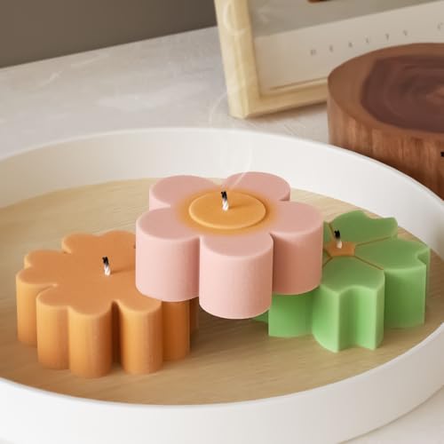 3 Pack Flower Silicone Molds for Candle (4 Count)