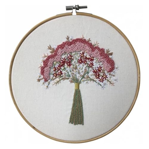 Needle Point Kits Adults Full Range of Starter Including Instructions Stamped Cloth with Pattern Hoop Color Threads and Tools Art Projects