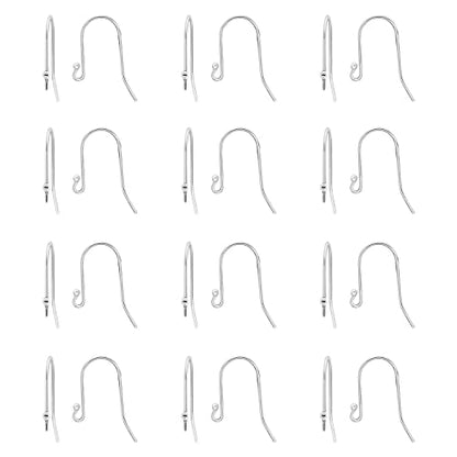 925 Sterling Silver Ear Wires Ball End French Earring Hooks for Drop Dangle Earrings Jewellery Making (24 Count)