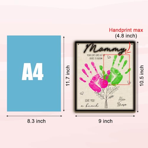 Mother's Day Handprint Art Craft Mother's Day Birthday Grandparents Gift from Kids Toddler Baby Floral Bouquet DIY Gift for Mom (7.0548 Ounce)