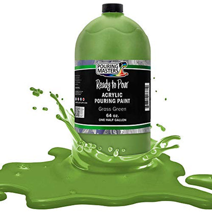 Grass Green Acrylic Ready to Pour Pouring Paint (64 Fl Oz)
