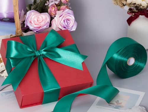 1 1 2 Inch Teal Solid Satin Ribbon for Gift Wrapping