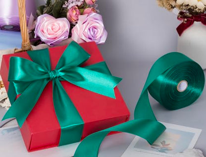 1 1 2 Inch Teal Solid Satin Ribbon for Gift Wrapping