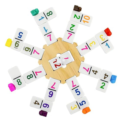 Bucher & Rossini Mexican Train Dominoes Set with Numbers with 4 Racks (91 Count)