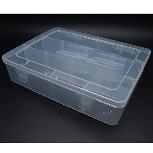 12 Bin Clear Plastic Organizer with Adjustable Divider 7.3x4.9in