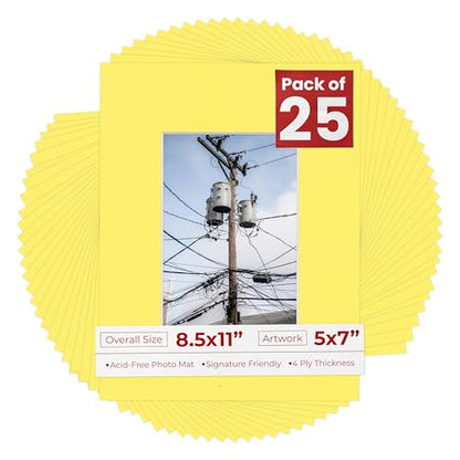 5x7 Mat for 8.5x11 Frame (25 Count)