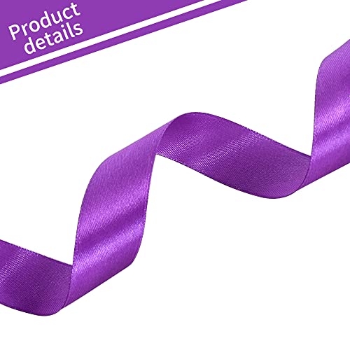 1 Inch x 100yds Dark Purple Satin Ribbon for Crafts (300 Foot)