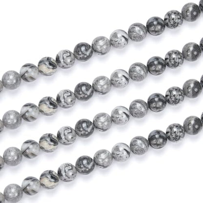 120pcs Adabele Natural Landscape Jasper Gemstone 6mm Round Beads (124 Count)