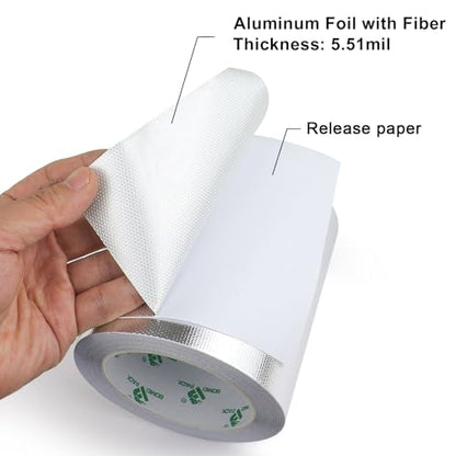 Adhesive Aluminum Foil Heat Shield Tape 1 Pack 5 inch x 66ft (66 Foot)