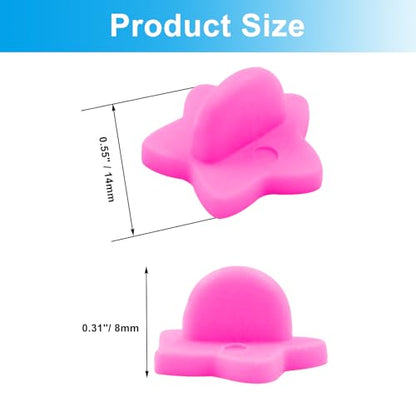 100 Pack Pink Star Shape Rubber Pin Backs (100 Count)
