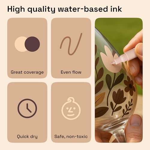 12 Skin Tones Paint Pens for Glass Marking (12 Count)