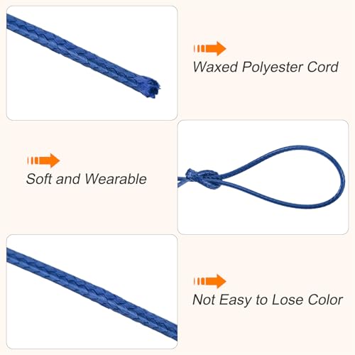Waxed Cord 1.5mm Waxed Polyester Cord 175 Yard Wax String for Bracelet Making