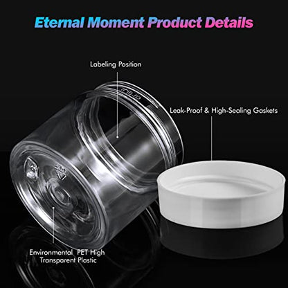 36 Pack 6 OZ Plastic Jars Clear Cosmetic Container with Lids (36 Count)