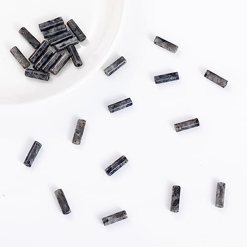 Natural Black Spectrolite Cylinder Tube Beads 4x13mm 38cm (28 Count)