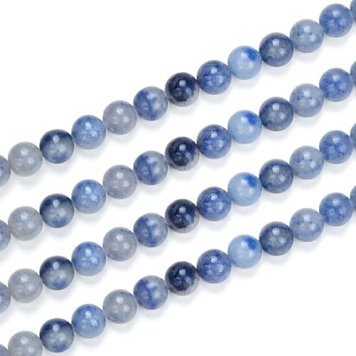 45pcs Adabele Natural Blue Aventurine Gemstone 8mm Round Beads (46 Count)