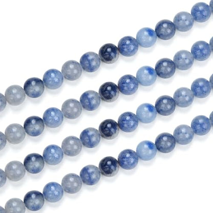70pcs Adabele Natural Blue Aventurine Gemstone 10mm Round Beads (72 Count)