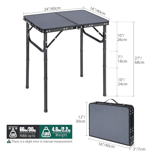 Small Folding Table Adjustable Height