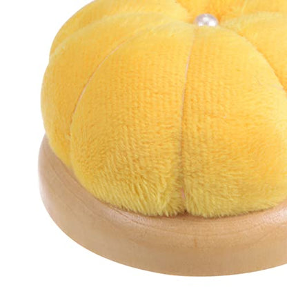 Wooden Base Needle Pincushions Pin Cushions Yellow