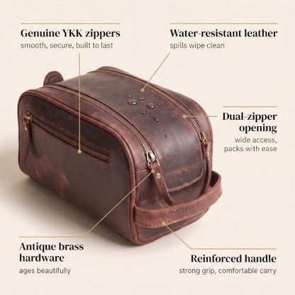 Leather Toiletry Bag for Men