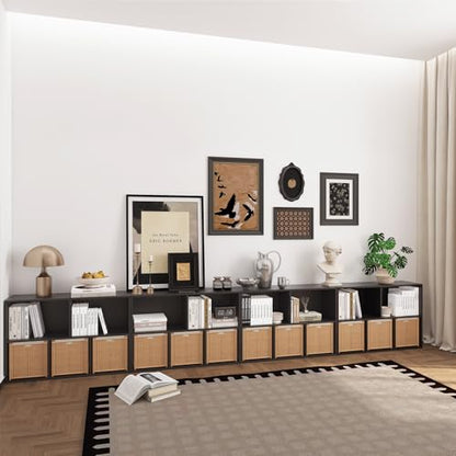 Wooden 5 Cube Storage Organizer with Closed Back Panel