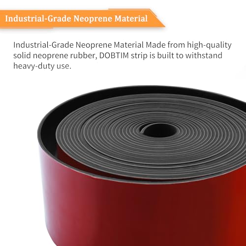 Solid Neoprene Rubber Strips with Adhesive Backing 1 (25 Foot)
