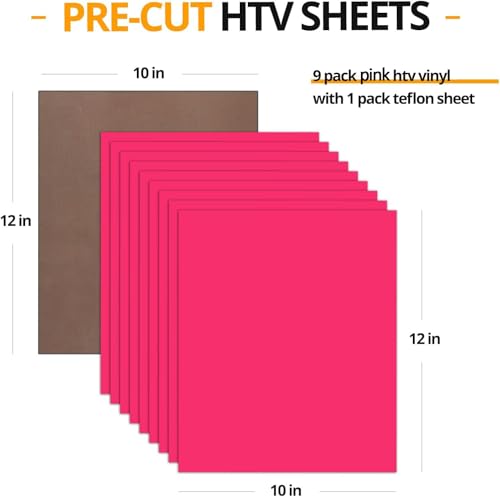 Pink Heat Transfer Vinyl Bundle (10 Count)