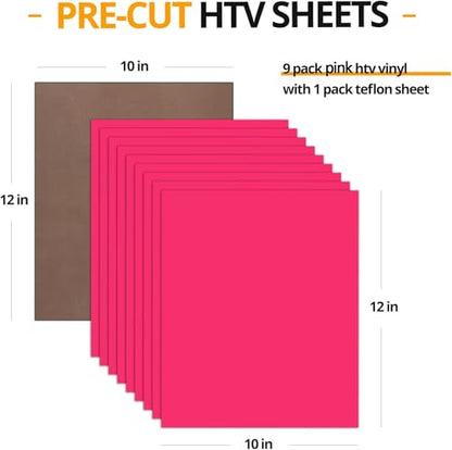 Pink Heat Transfer Vinyl Bundle (10 Count)