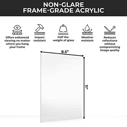 8.5x11 Non Glare Acrylic Sheet Frame Replacement