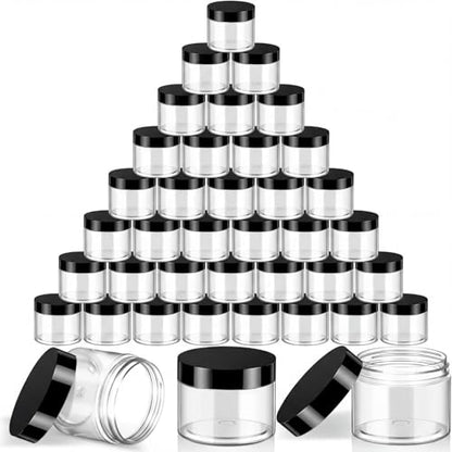 36 Pieces Plastic Jars with Lids Round Clear Container Leak Proof Airtight Cosmetic Small Empty Jars for Lotions Ointments Travel Toiletries Creams Make up Storage (36 Count)