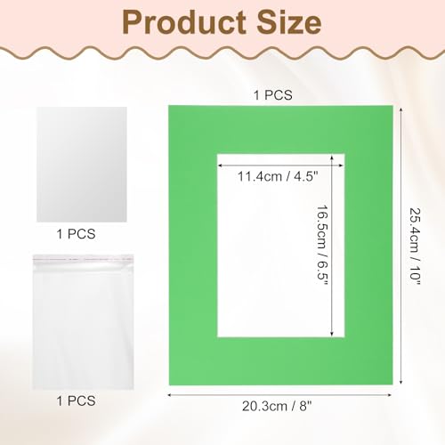 Picture Mats 8 x 10 Mat Board Center for 5 x 7 Pictures Acid Free White Core Bevel Cut Frame Mattes with Backing for Display Art Measuring